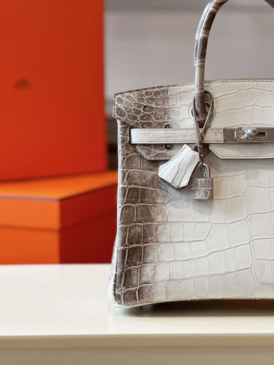 Herm*s birkin himalaya albino crocodile leather hand sewing like auth handbags 30cm - image 3