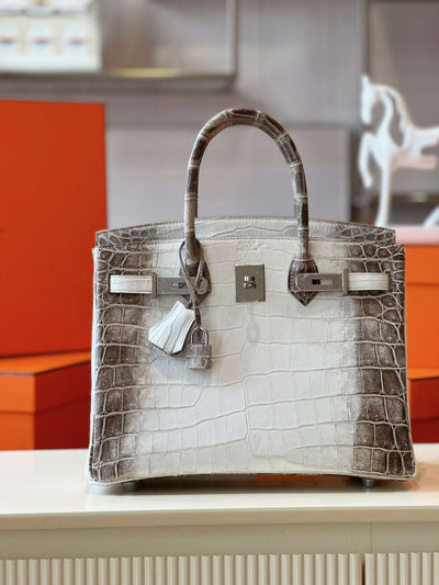 Herm*s birkin himalaya albino crocodile leather hand sewing like auth handbags 30cm - image 6