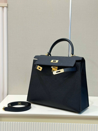 Herm*s kelly replica 1:1 woman’s handbags lock gold 28cm - image 7