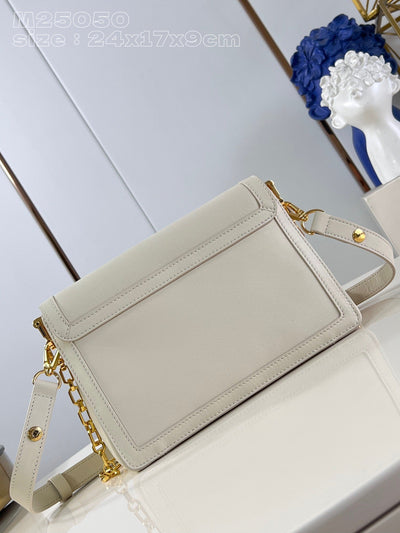 Lou*s Vuitt*n lv dauphine soft women’s white cowhide leather bag 24x17x9cm - image 6