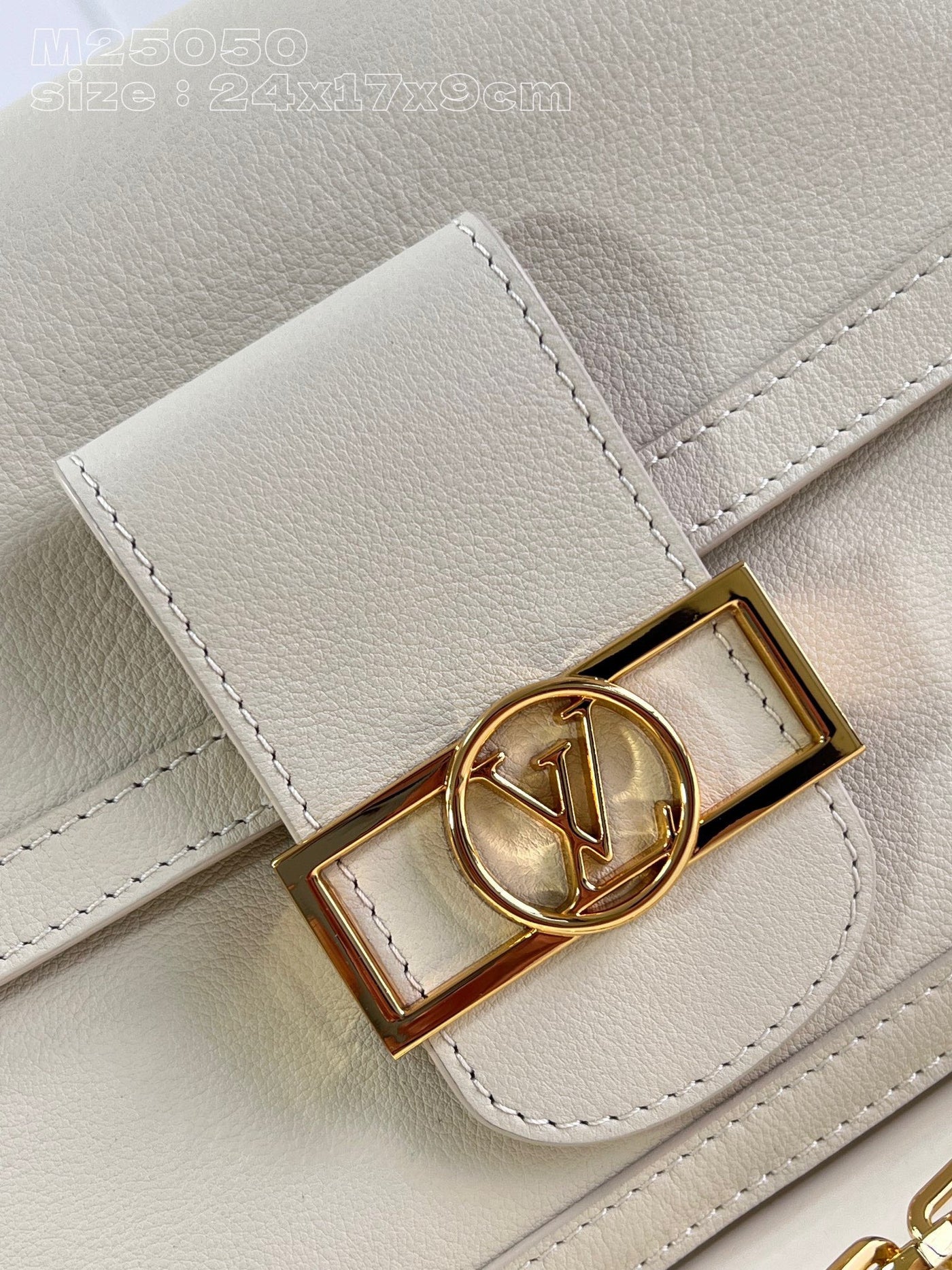 Lou*s Vuitt*n lv dauphine soft women’s white cowhide leather bag 24x17x9cm - image 7