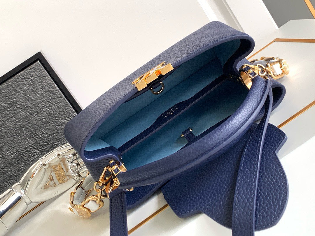 Lou*s Vuitt*n lv capucines bb woman’ like auth navy blue handbags 27x18x9cm - image 3
