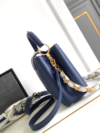 Lou*s Vuitt*n lv capucines bb woman’ like auth navy blue handbags 27x18x9cm - image 9