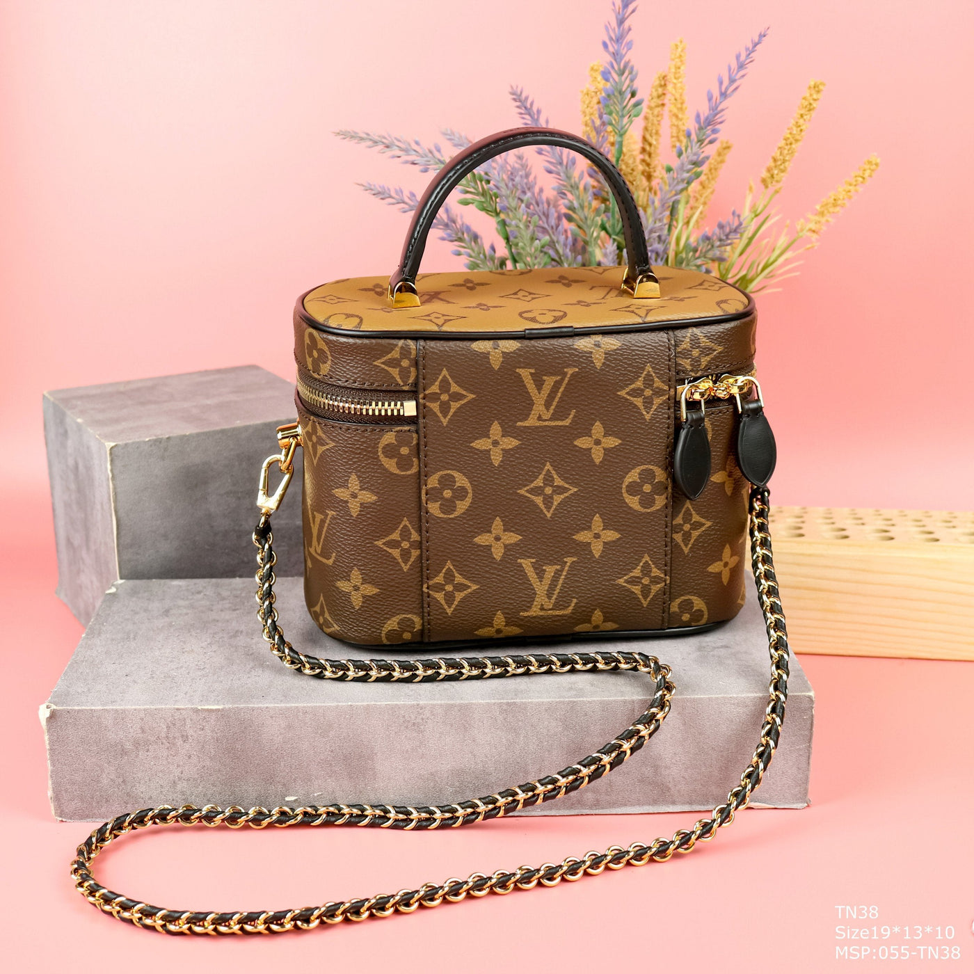 Lou*s Vuitt*n lv clutch box bag replica 11 brown 19x13x10cm - image 3