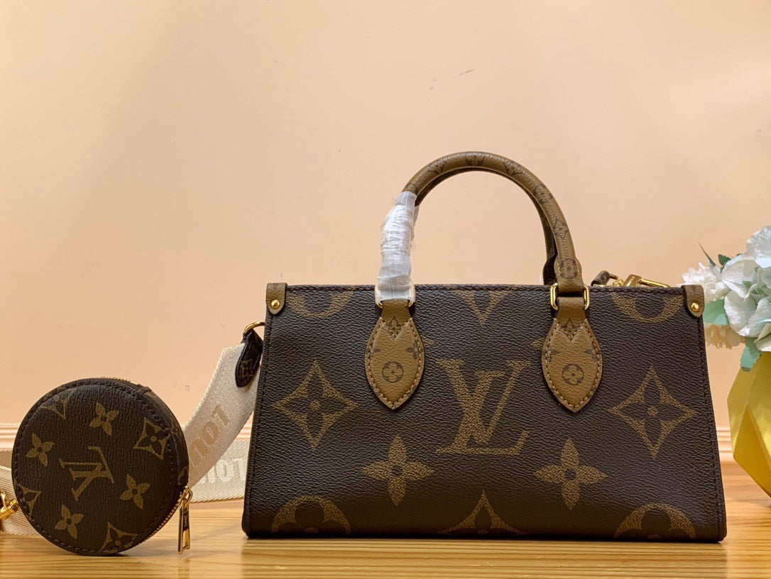 Lou*s Vuitt*n lv on the go mini handbags mono pattern 25x13x10cm - image 7