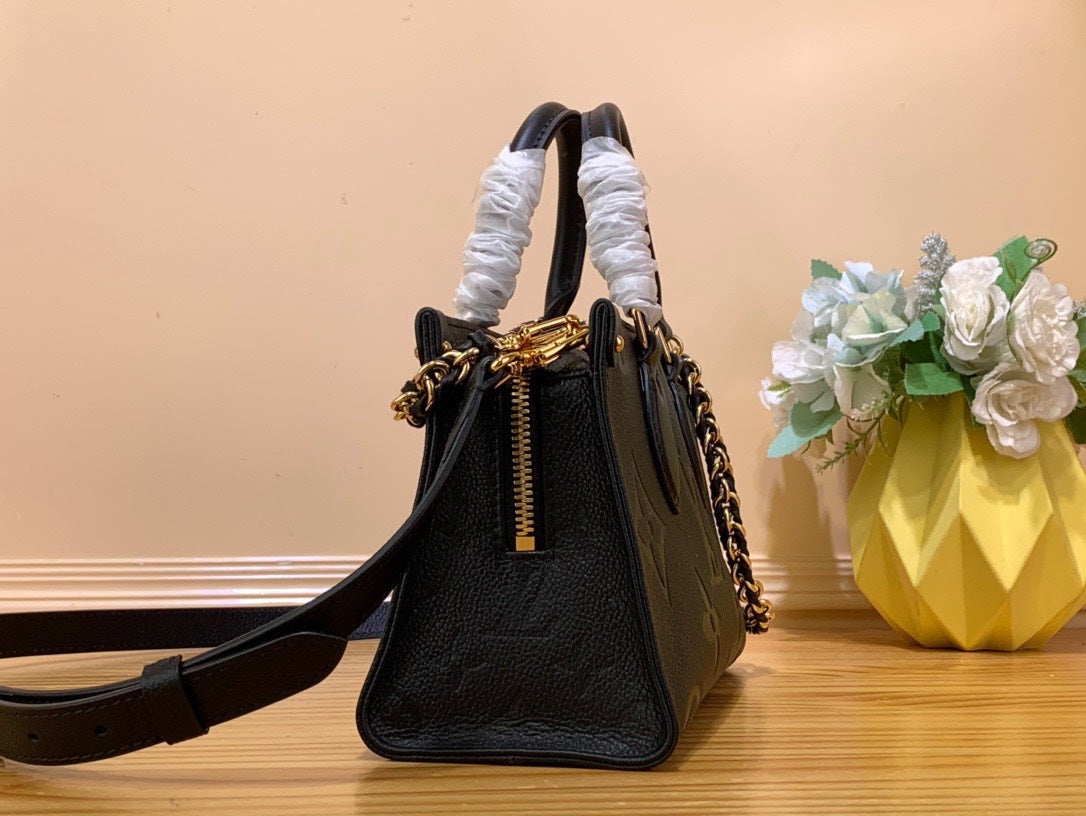 Lou*s Vuitt*n lv on the go mini replica black handbags 25x13x10cm - image 8