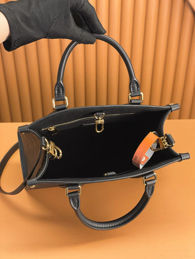 Lou*s Vuitt*n lv on the go pm tote bag black handbags 25cm - image 3