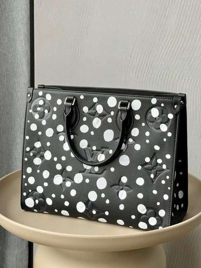 Lou*s Vuitt*n lv on the go black polka dot pattern handbags 35x27x14cm - image 2