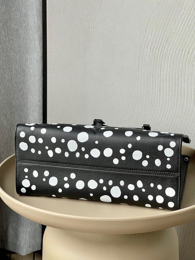 Lou*s Vuitt*n lv on the go black polka dot pattern handbags 35x27x14cm - image 6
