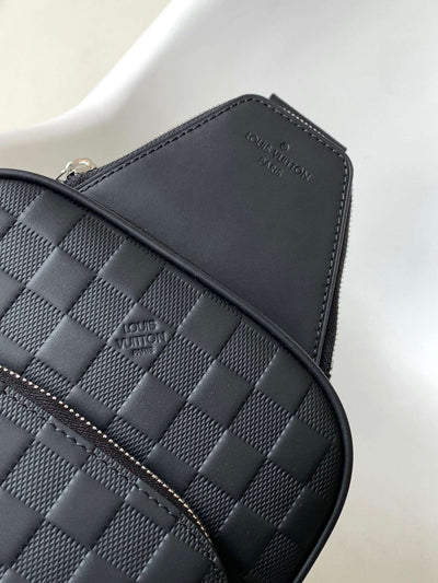 Lou*s Vuitt*n lv avenue men’s bag like auth checkerboard pattern black 20x31x7cm - image 4