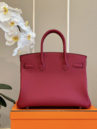 Herm*s woman’s plum red birkin phw togo replica 11 handbags 30cm - image 3