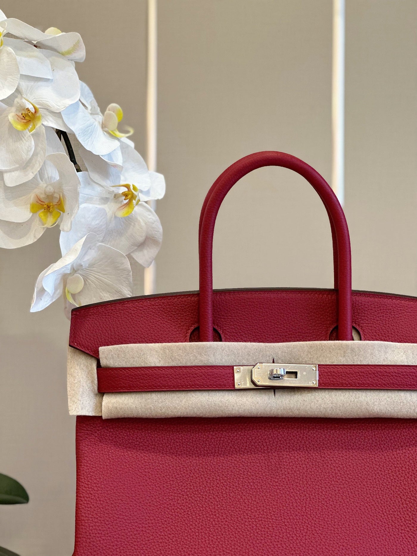 Herm*s woman’s plum red birkin phw togo replica 11 handbags 30cm - image 4