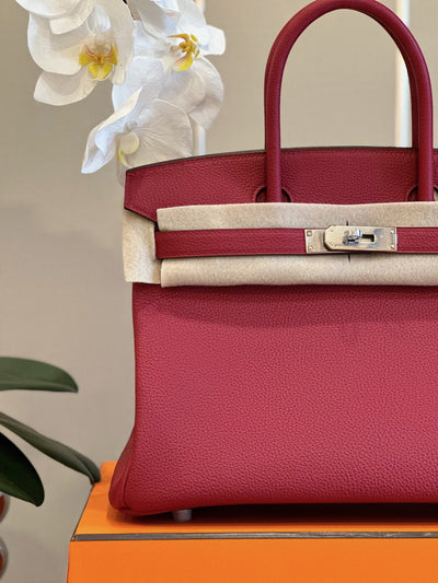 Herm*s woman’s plum red birkin phw togo replica 11 handbags 30cm - image 6
