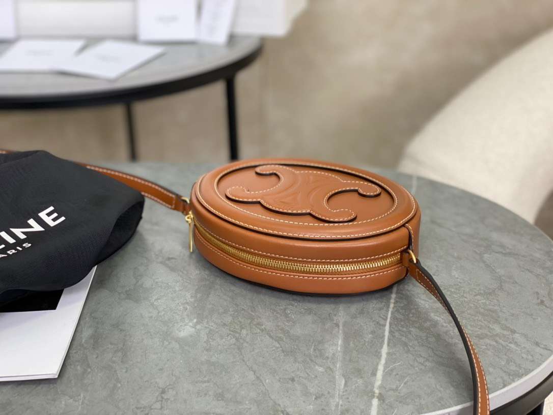 Cel*ne mini handbag replica 11 brown soft leather 16×12.5x4cm - image 6