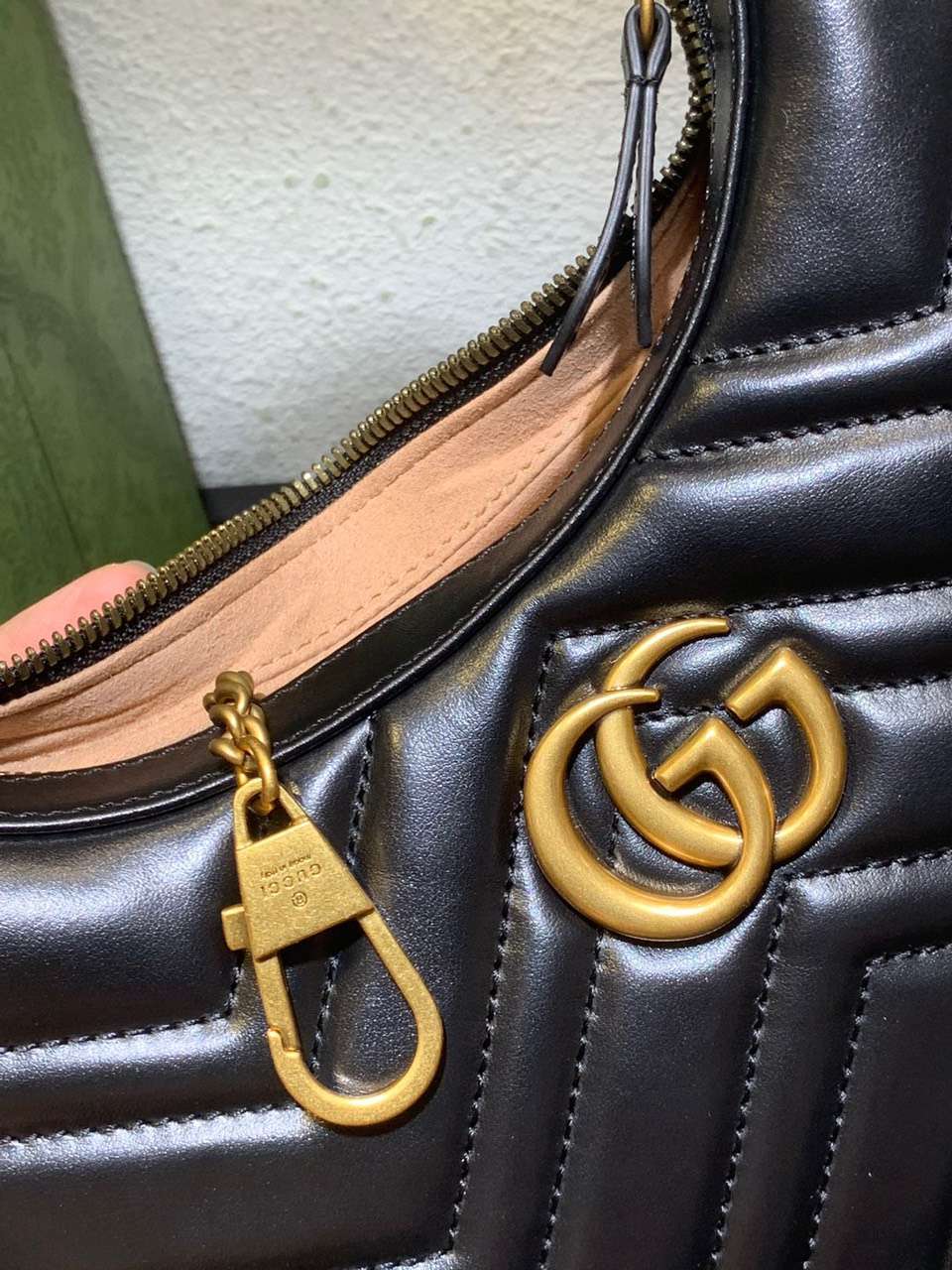 Guc*i gg marmont half moon luxury handbag black 24cm - image 7