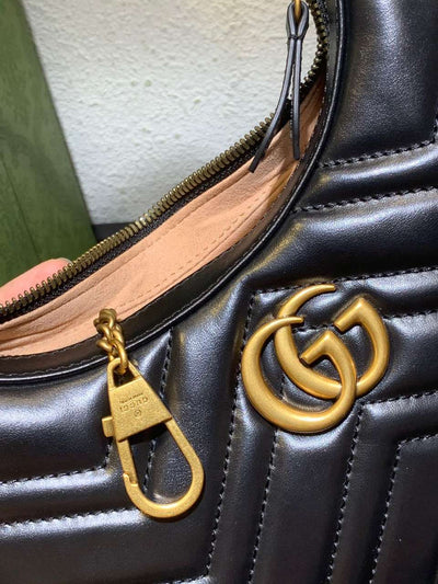 Guc*i gg marmont half moon luxury handbag black 24cm - image 7