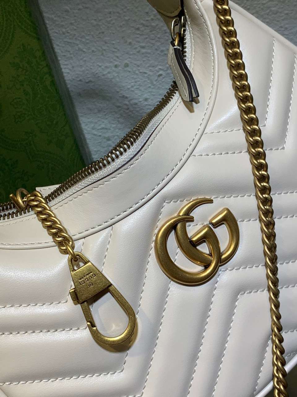 Guc*i gg marmont half moon luxury handbag white 24cm - image 3