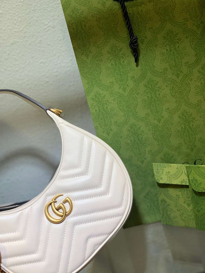 Guc*i gg marmont half moon luxury handbag white 24cm - image 5