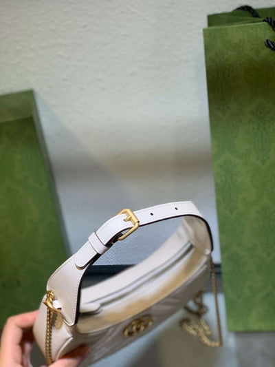Guc*i gg marmont half moon luxury handbag white 24cm - image 6