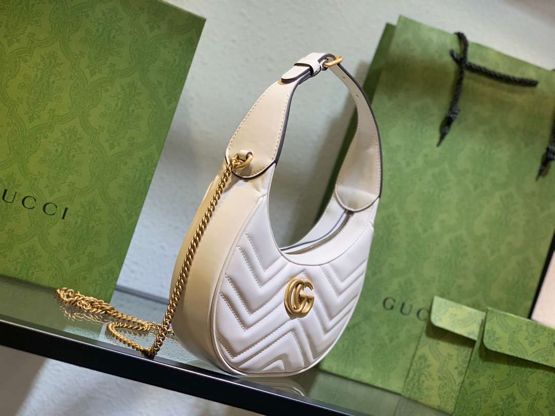 Guc*i gg marmont half moon luxury handbag white 24cm - image 8