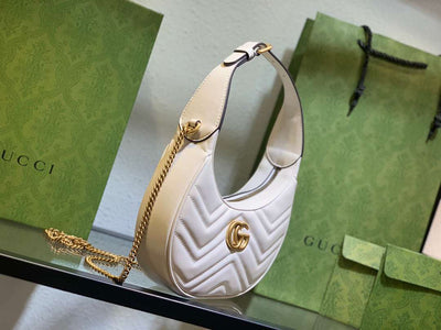Guc*i gg marmont half moon luxury handbag white 24cm - image 8