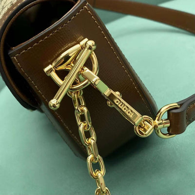 Guc*i horsebit luxury handbag with brand logo pattern 23.5cm - image 2