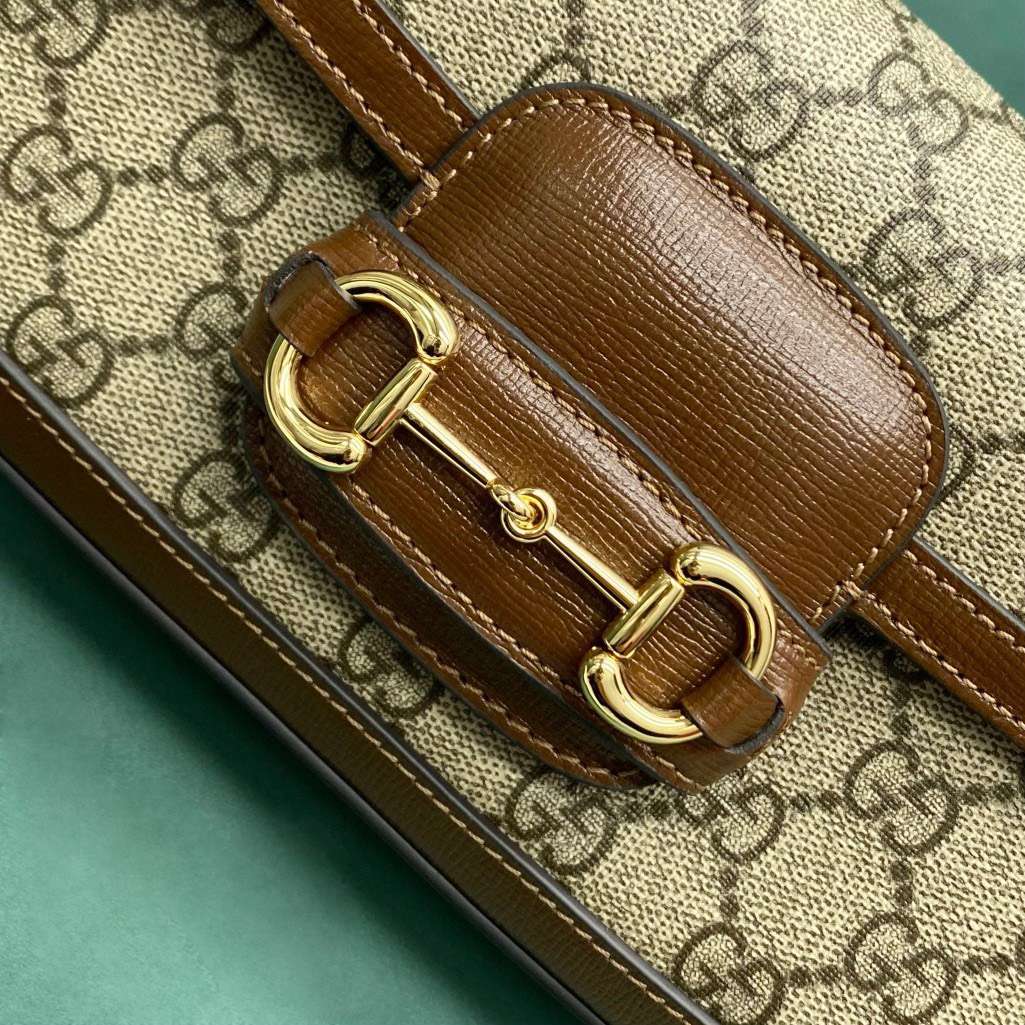 Guc*i horsebit luxury handbag with brand logo pattern 23.5cm - image 3