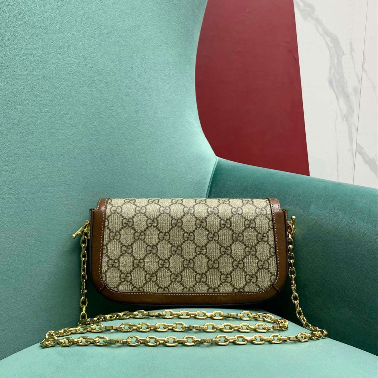 Guc*i horsebit luxury handbag with brand logo pattern 23.5cm - image 5
