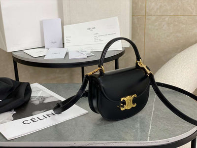 Cel*ne mini bag black handbag smooth leather 19cm - image 2