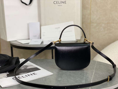 Cel*ne handle black wrinkled leather 15.5×11.5x5cm - image 8
