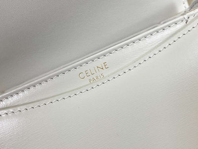Cel*ne handle white smooth leather 15.5×11.5x5cm - image 2