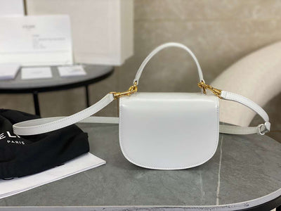 Cel*ne handle white smooth leather 15.5×11.5x5cm - image 6