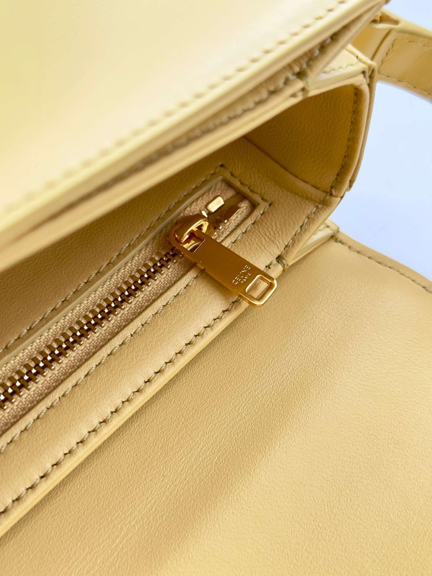 Cel*ne mini handbag orange yellow super quality smooth leather 19cm - image 2