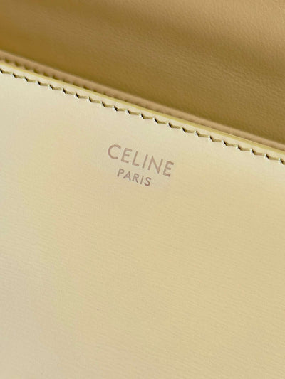 Cel*ne mini handbag orange yellow super quality smooth leather 19cm - image 4