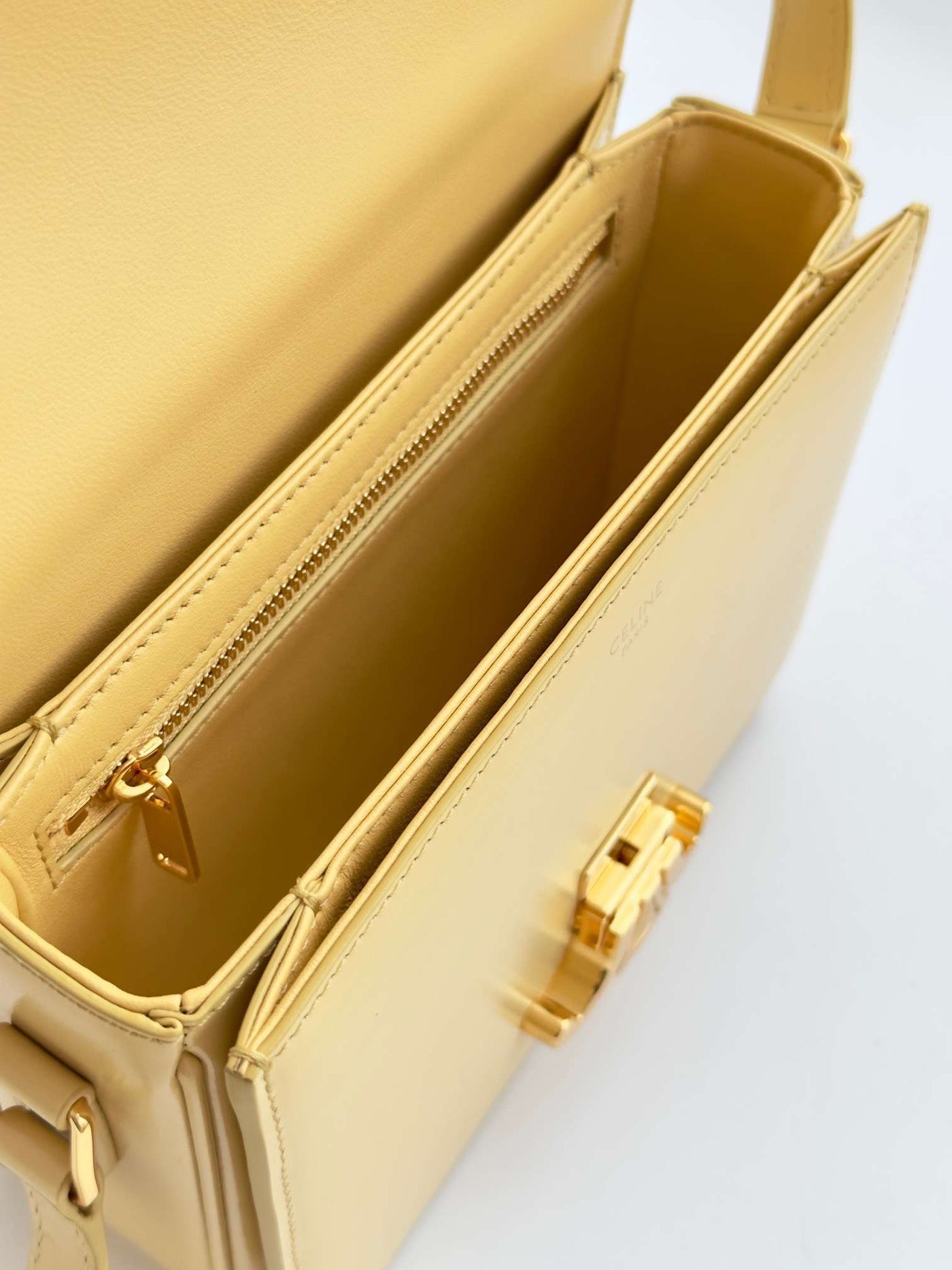 Cel*ne mini handbag orange yellow super quality smooth leather 19cm - image 6
