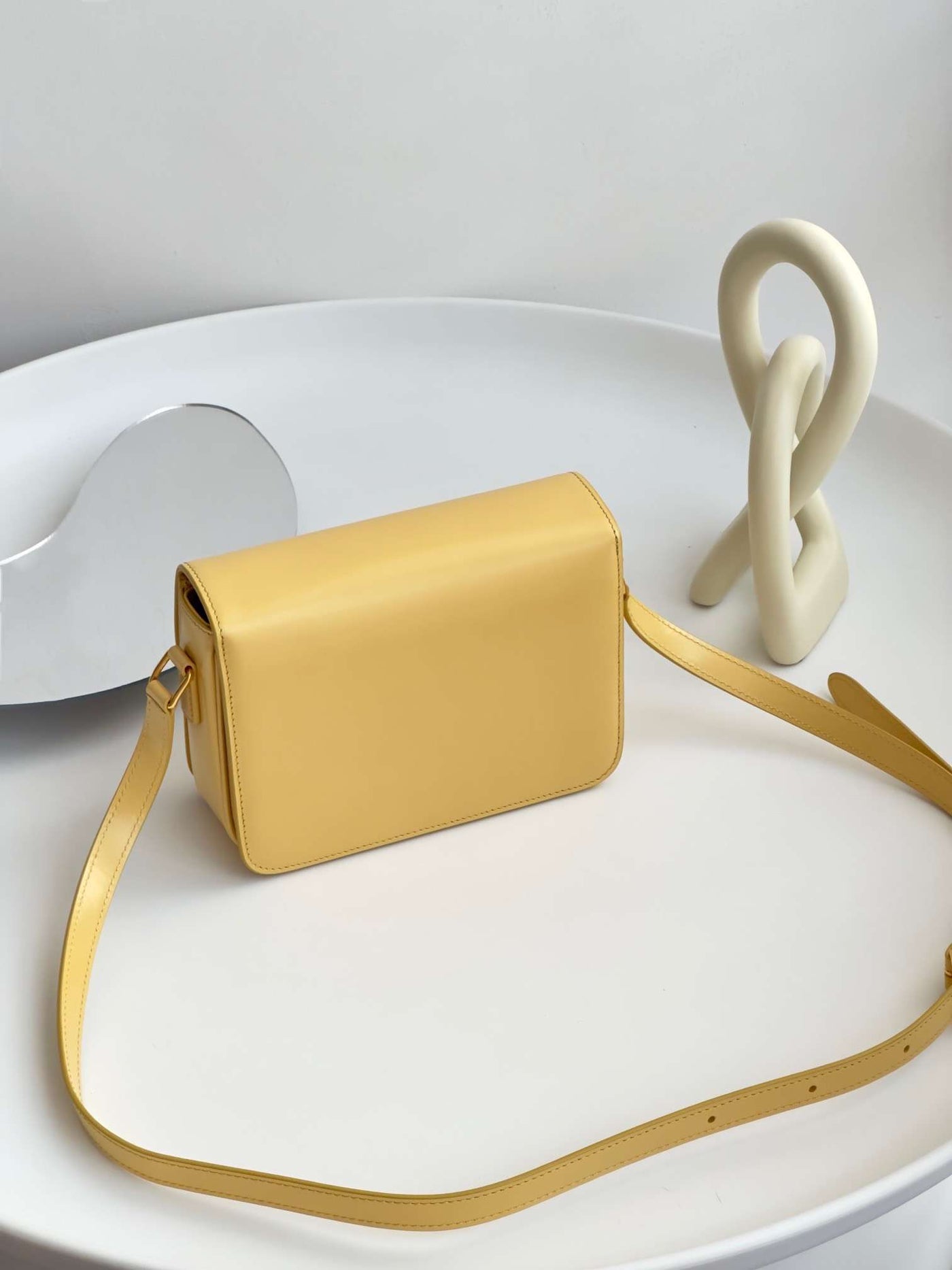 Cel*ne mini handbag orange yellow super quality smooth leather 19cm - image 7