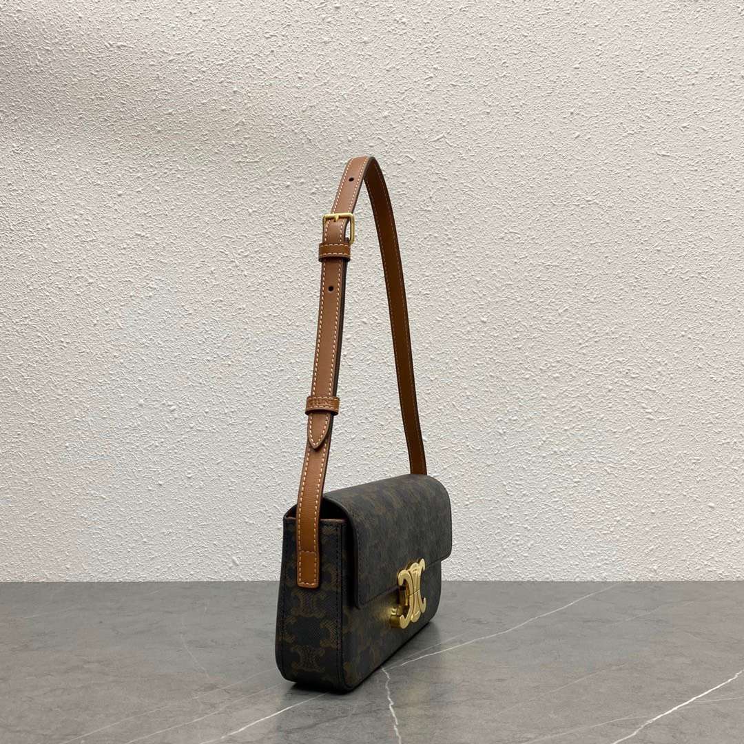 Cel*ne triomphe handbag printed logo super quality smooth leather 20x12cm - image 4