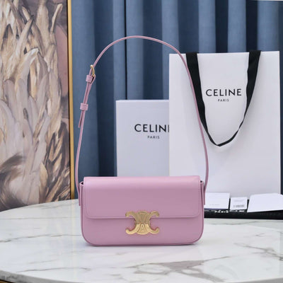 Cel*ne triomphe handbag replica 11 pink super smooth leather 20x12cm - image 2