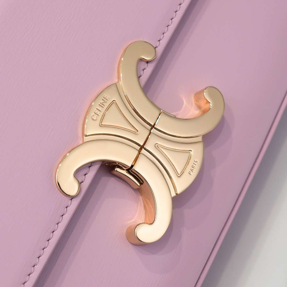 Cel*ne triomphe handbag replica 11 pink super smooth leather 20x12cm - image 5