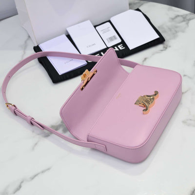 Cel*ne triomphe handbag replica 11 pink super smooth leather 20x12cm - image 6