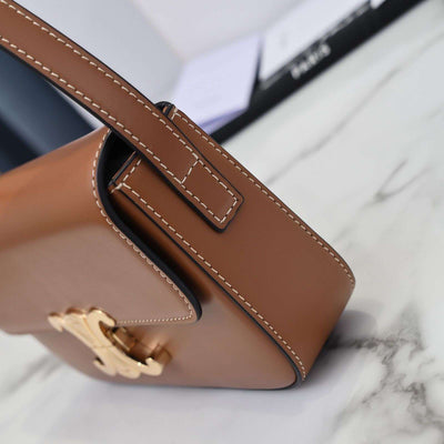 Cel*ne triomphe brown handbag super premium super smooth leather 20x12cm - image 5