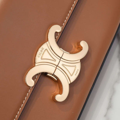 Cel*ne triomphe brown handbag super premium super smooth leather 20x12cm - image 7
