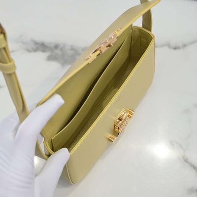 Cel*ne triomphe handbag bright yellow super smooth leather 20x12cm - image 6