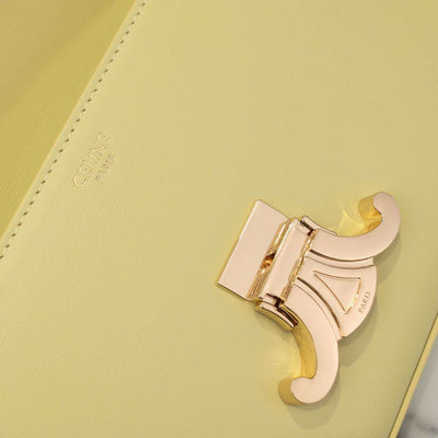 Cel*ne triomphe handbag bright yellow super smooth leather 20x12cm - image 7