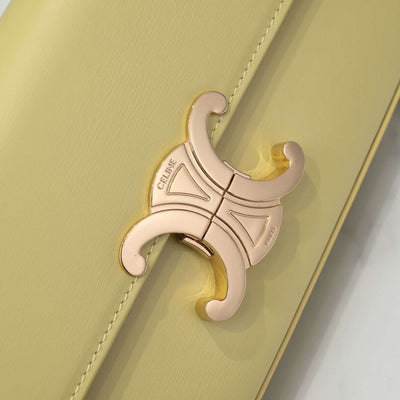Cel*ne triomphe handbag bright yellow super smooth leather 20x12cm - image 9