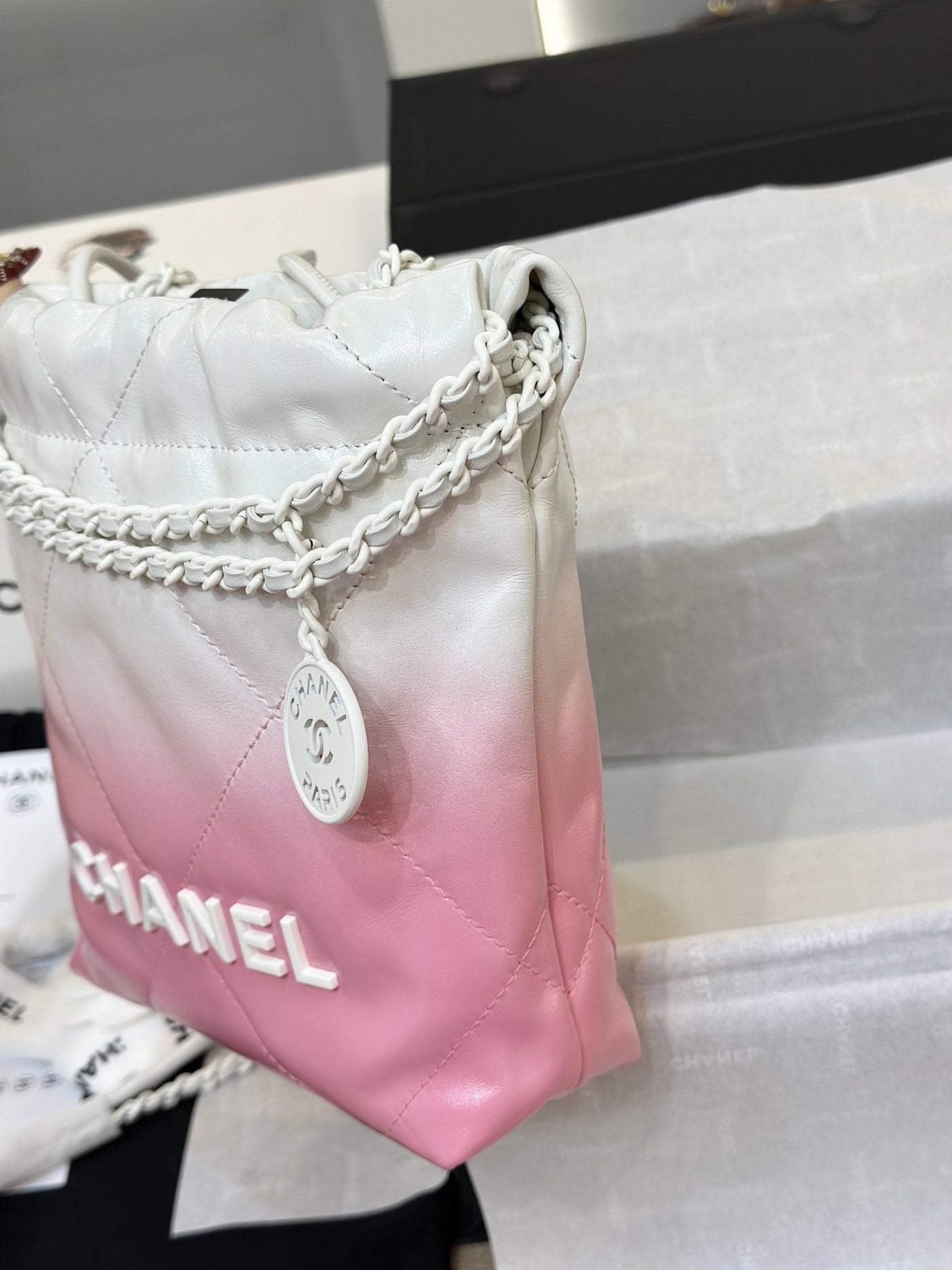 Chan*l 11 handbag 22 mini mix white pink woman’s 20cm - image 2