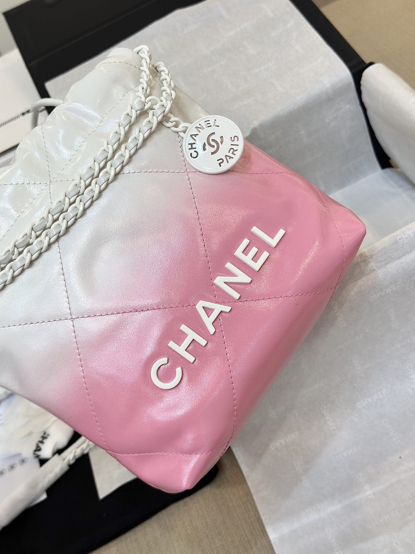 Chan*l 11 handbag 22 mini mix white pink woman’s 20cm - image 3