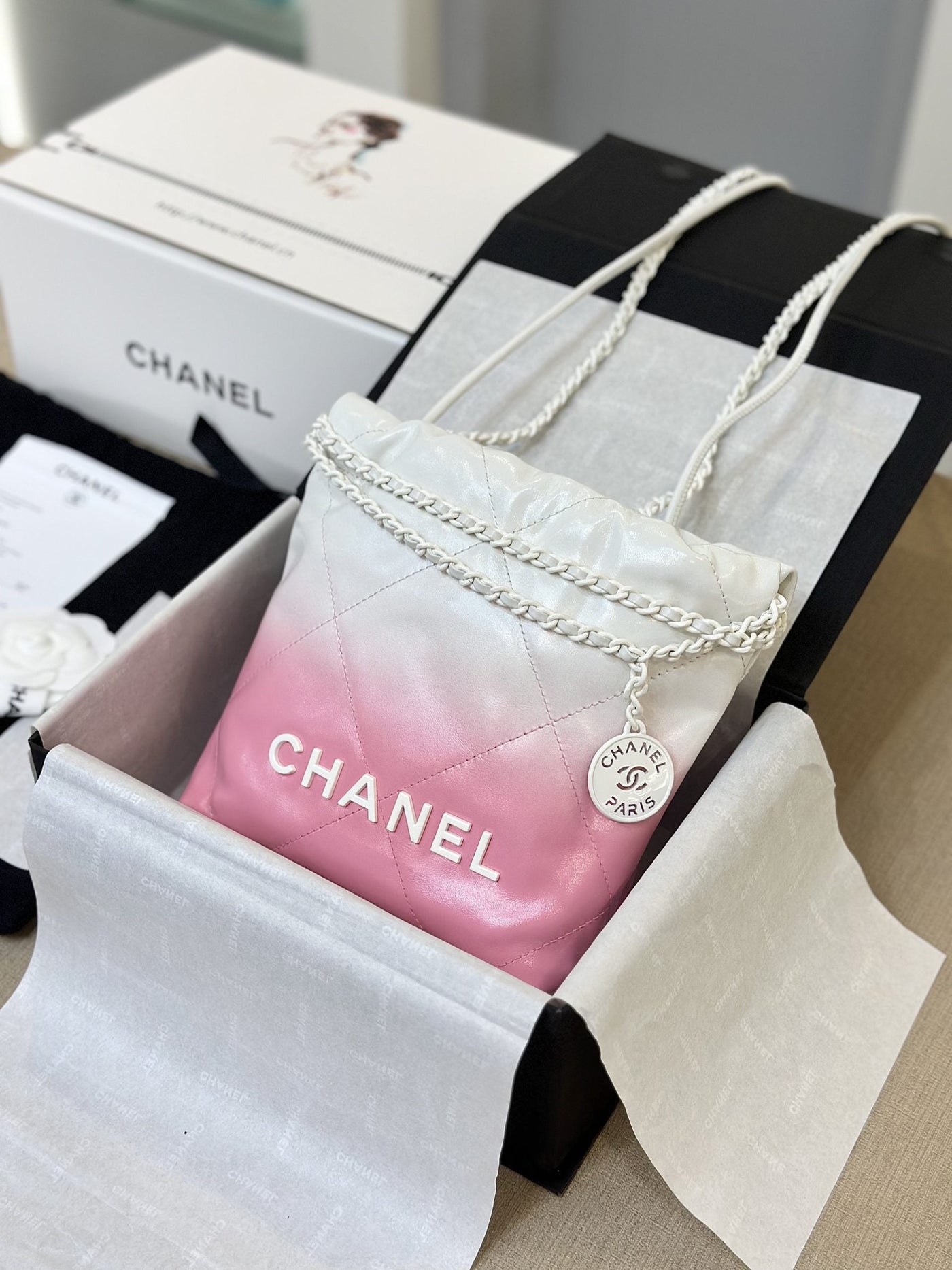 Chan*l 11 handbag 22 mini mix white pink woman’s 20cm - image 5