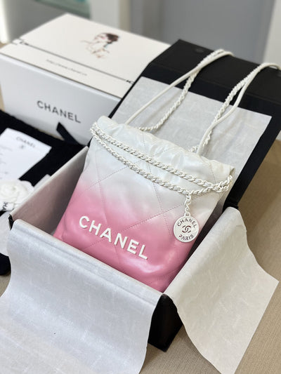 Chan*l 11 handbag 22 mini mix white pink woman’s 20cm - image 5