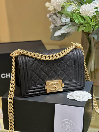 Chan*l 11 handbag boy black lock gold woman’s 20cm - image 4